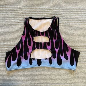 Badinka firestarter purple double keyhole top